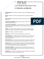 Definitions - Topic 4 Mechanics and Materials - AQA Physics A-Level