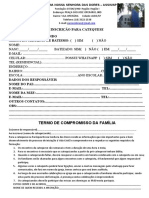 fICHA DE INSCRIÇÃO PARA CATEQUESE