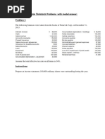 Income Statement Problems With Answers