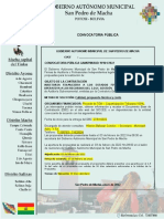 Convocatoria Pública: Gobierno Autonomo Municipal de San Pedro de Macha