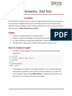 Tuples, Dictionaries, and Sets