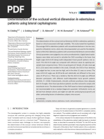 Determination of The Occlusal Vertical Dimention in Eduntulos Patients Using Lateral Cephalograams