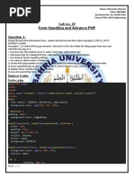 Lab No. 10 Form Handling and Advance PHP