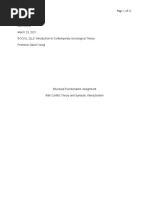 Alexis Stanwick 400189058 March 23, 2021 SOCIOL 2LL3: Introduction To Contemporary Sociological Theory Professor David Young