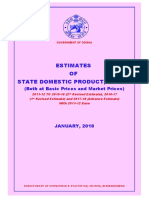 Estimates OF State Domestic Product, Odisha: (Both at Basic Prices and Market Prices)