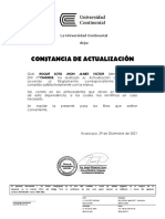 Constancia de Actualización: La Universidad Continental Deja