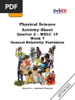 Physical Science Activity Sheet: Quarter 2 - MELC 15 Week 7