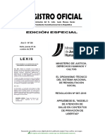 Registro Oficial 596 de 25-10-2018, Modelo de Atención de Salud en Contextos de Privación de Libertad