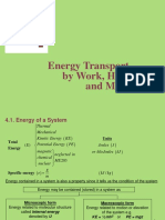 CH 4 Energy Transport by Heat Work Mass