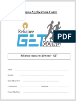 DEMO RELIANCE Application Form - GET 2022