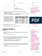 Alg 1 Chapt 10 Quiz and Test Ans