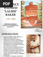 Lawrence Wilfred "Laurie" Baker: Theory of Design Indian Contemporary Architect