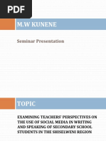 M.W Kunene: Seminar Presentation