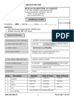 Seaskills Maritime Academy: Admission Form