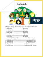 La Famille: 1.observe L'image Et Complète Avec Le Vocabulaire de La Famille