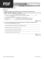 Unit 4 Short Test 1A: Grammar