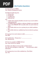 SQL Practice Questions