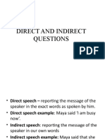 Direct and Indirect Questions