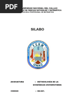 Silabo de Metodologia de La Enseñanza Universitaria 2022 Verano Matemática