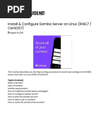 Install & Configure Samba Server On Linux (RHEL7 - CentOS7)