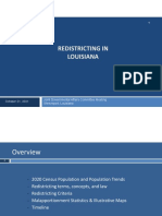 Redistricting in Louisiana: October 21, 2021 Joint Governmental Affairs Committee Meeting Shreveport, Louisiana