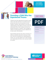 Parenting A Child Who Has Experienced Trauma: Factsheet For Families