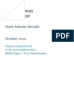 Edexcel As October 2020 Maths Paper 1 MS