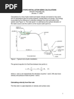 Micro-Hydro Installation Sizing Calculations