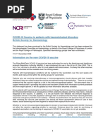 COVID-19 Vaccine in Patients With Haematological Disorders British Society For Haematology