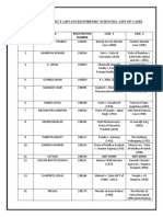 Case Analysis Project (Advanced Forensic Sciences) - List of Cases