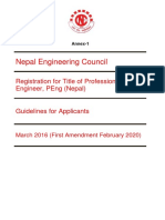 Nepal Engineering Council: Registration For Title of Professional Engineer, Peng (Nepal)