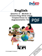 English: Quarter 2 - Module 2: Connecting Ideas Using Conjunctions in An Argumentative Text