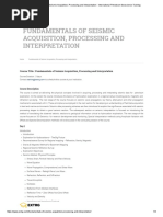 Fundamentals of Seismic Acquisition