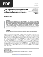 The Takadimi System Reconsidered: Its Psychological Foundations and Some Proposals For Improvement