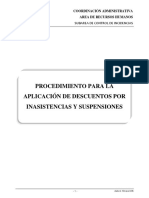 Procedimiento para La Aplicación de Descuentos Por Inasistencias y Suspensiones