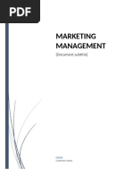 Marketing Management: (Document Subtitle)