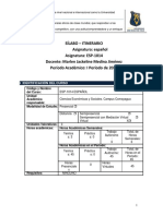 Silabo Itinerario ESPANOL 2022 I Periodo Licda. Marlen Medina Jimenez Enero de 2022