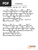 O Great God Chords (C-D) Short Bridge