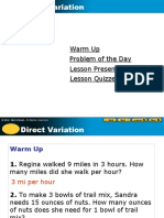 Warm Up Lesson Presentation Problem of The Day Lesson Quizzes