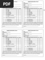 Health Declaration Checklist School