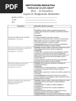 Carpeta de Recuperación - Matemática QUINTO de Secundaria