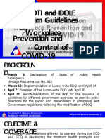 DTI and DOLE Interim Guidelines On Workplace Prevention and Control of COVID 19