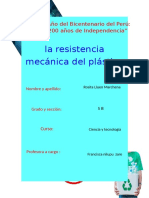 Informe de Indagacion de La Resistencia Del Plastico