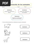 Guía Alimentacion Animales 1° Basico