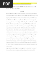 Structural and Predictive Properties of The Emotional Quotient Inventory Youth Version - Short Form (EQ-i YV (S) )