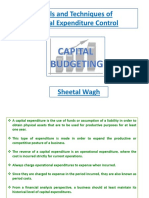 Tools and Techniques of Capital Expenditure Control