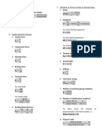 Strength of Materials Formulas