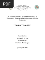 "Family Typology": in Partial Fulfillment of The Requirements in Community Organizing Participatory and Action Research