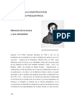 Esquirol y La Construcción de La Clínica Psiquiátrica Memoria de La Locura y Sus Variedades