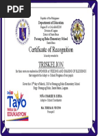 Certificate of Recognition For Feeding Program